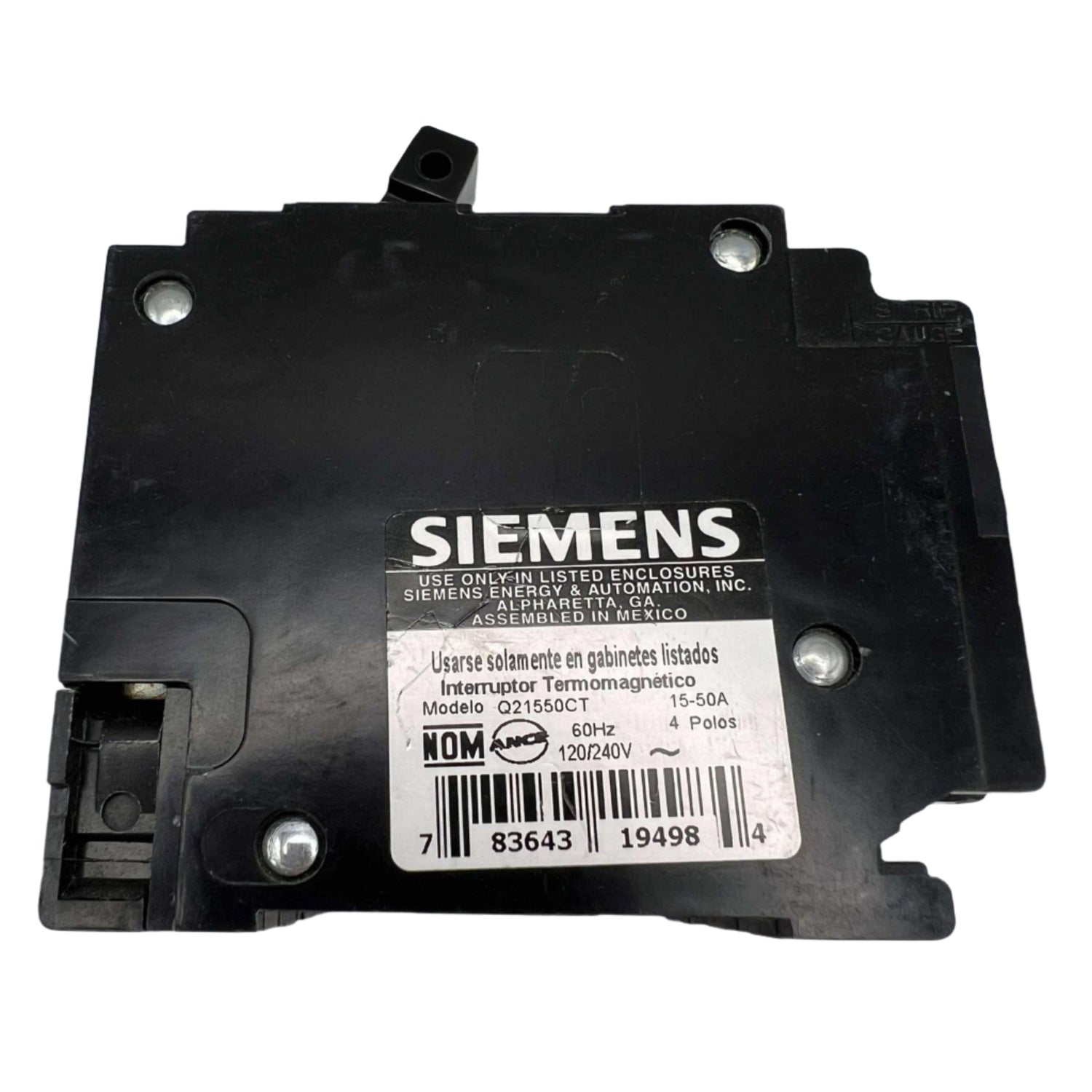 Siemens Q 15 and 50 Amp CT Triplex Circuit Breaker