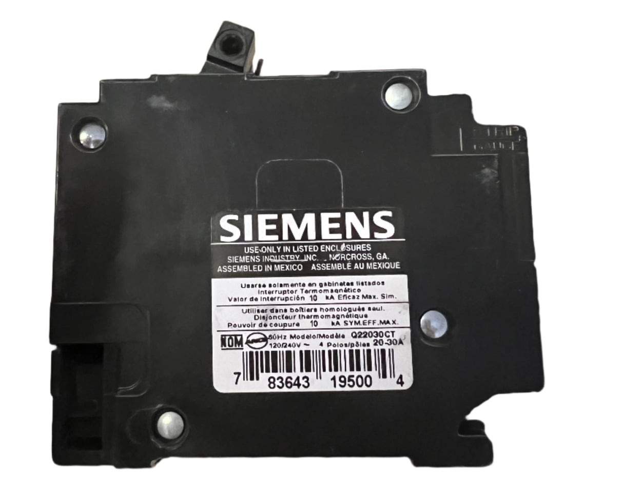 Siemens Q22030CT - 20 and 30 Amp Triplex Circuit Breaker