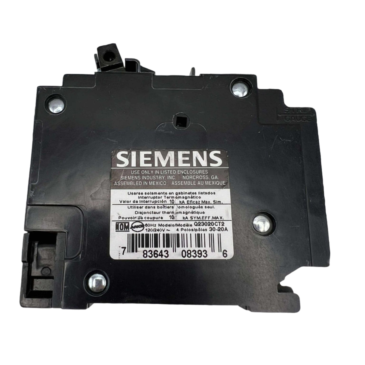 Siemens Q23020CT2 - 30/20 Amp Quad Circuit Breaker