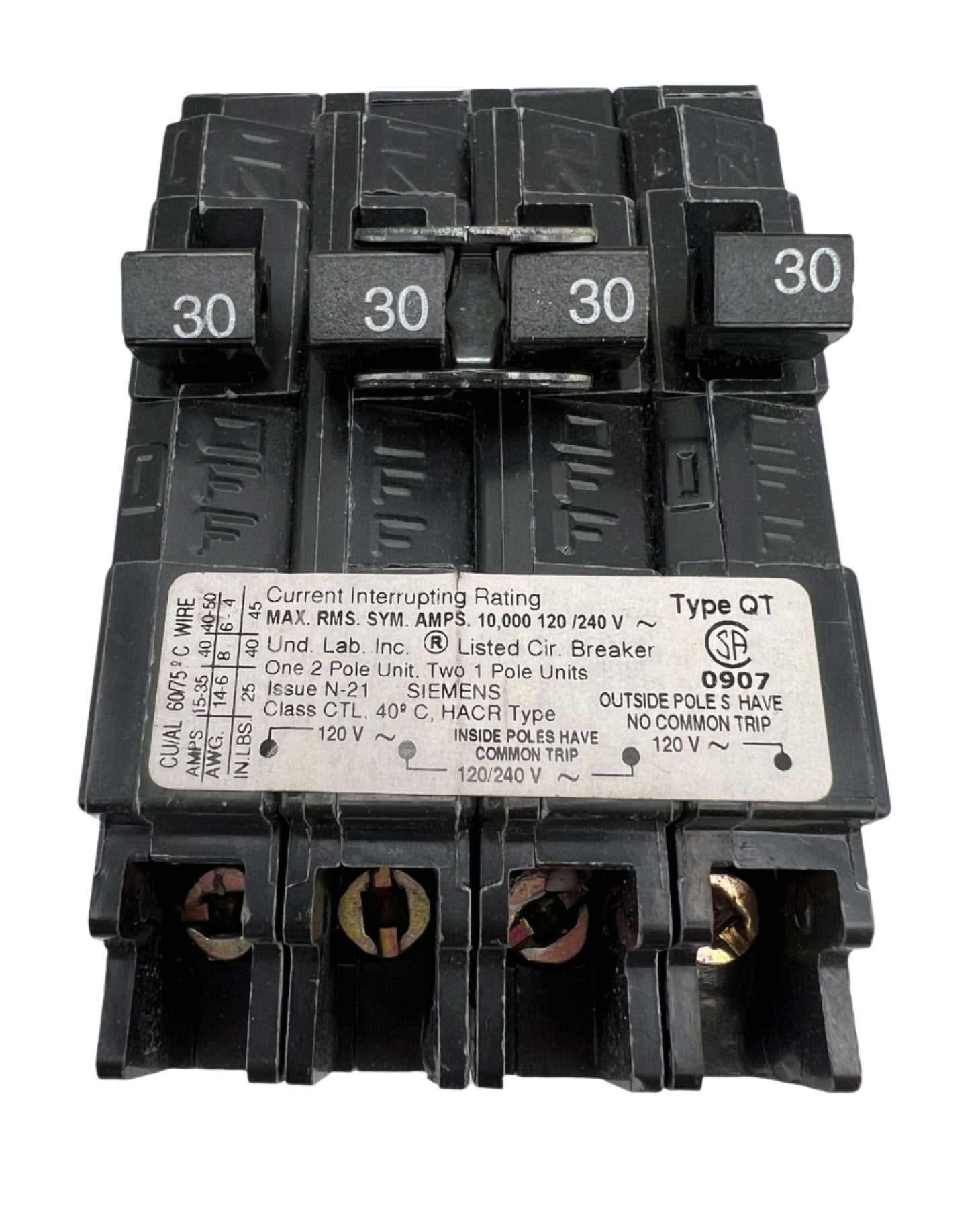 Siemens Q 30 Amp CT Triplex Circuit Breaker