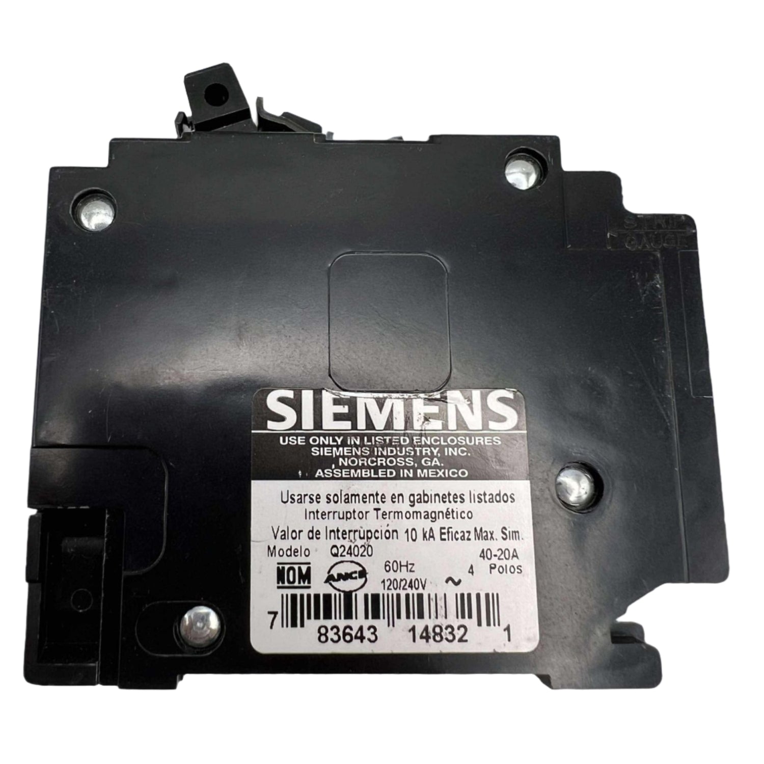 Siemens Q 40/20 Amp Quad Circuit Breaker
