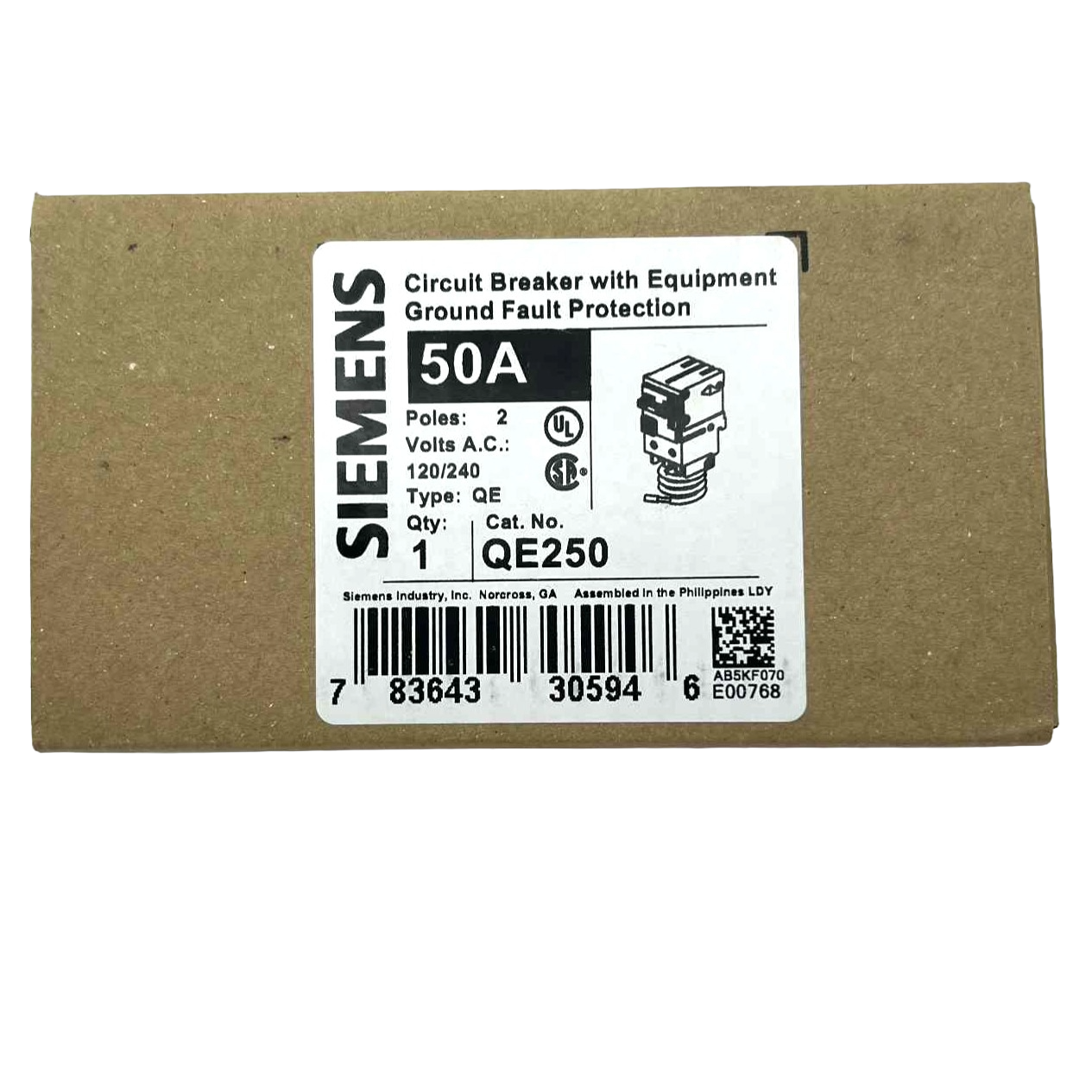 Siemens QE 50 Amp GFEP Circuit Breaker