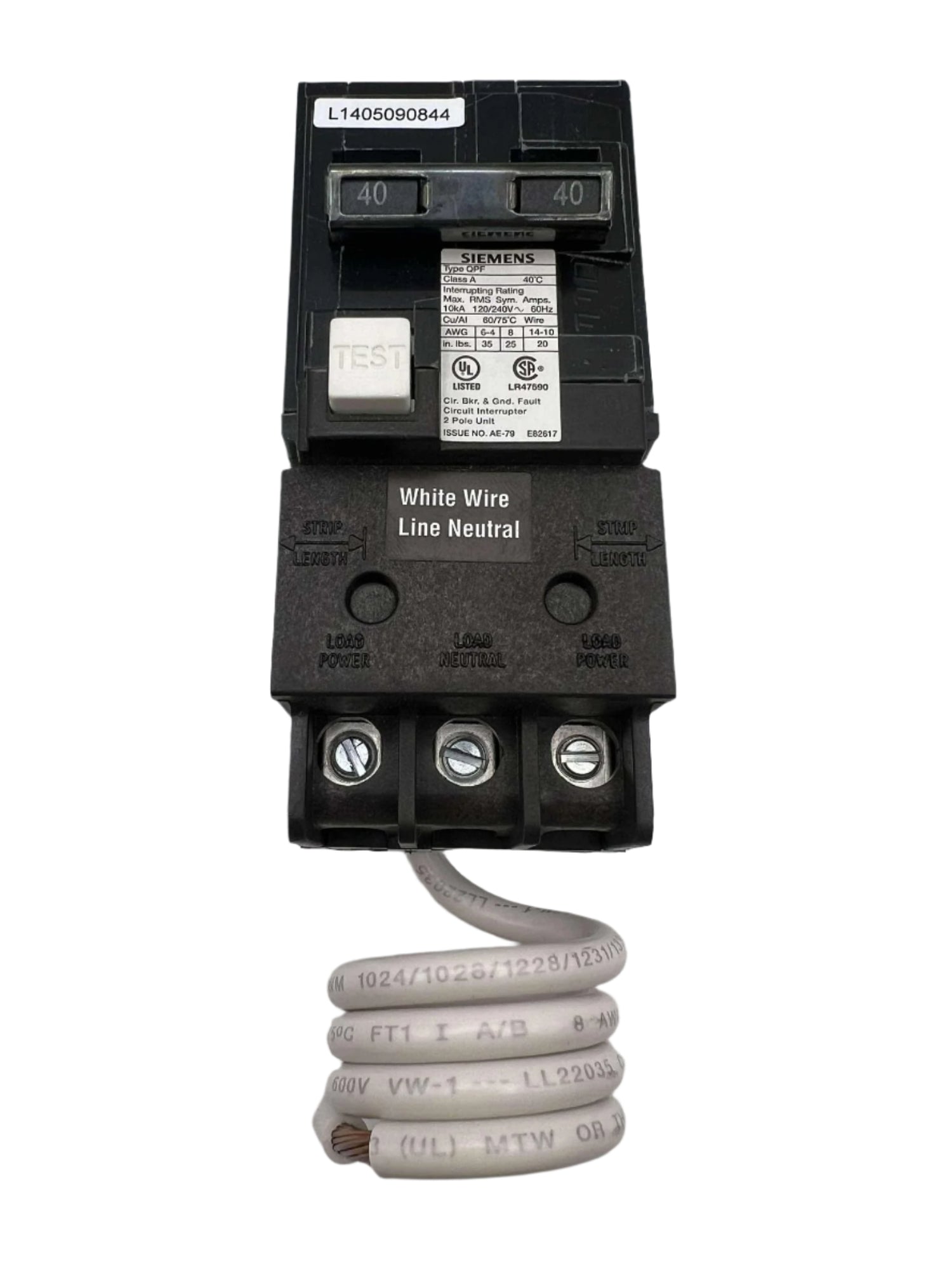 Siemens QF240 - 40 Amp Ground Fault Circuit Breaker