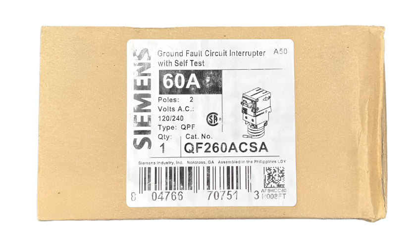 Siemens QF260ACSA - 60 Amp Ground Fault Circuit Breaker
