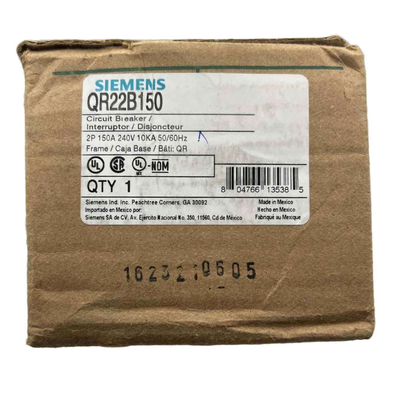 Siemens QR 150 Amp, Bolt-On Circuit Breaker