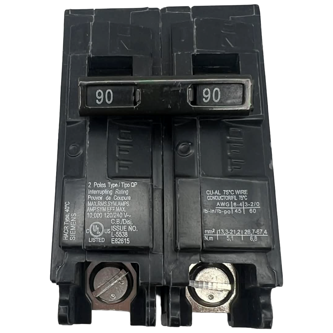 Siemens Q 90 Amp, 2 Pole Plug-In Circuit Breaker