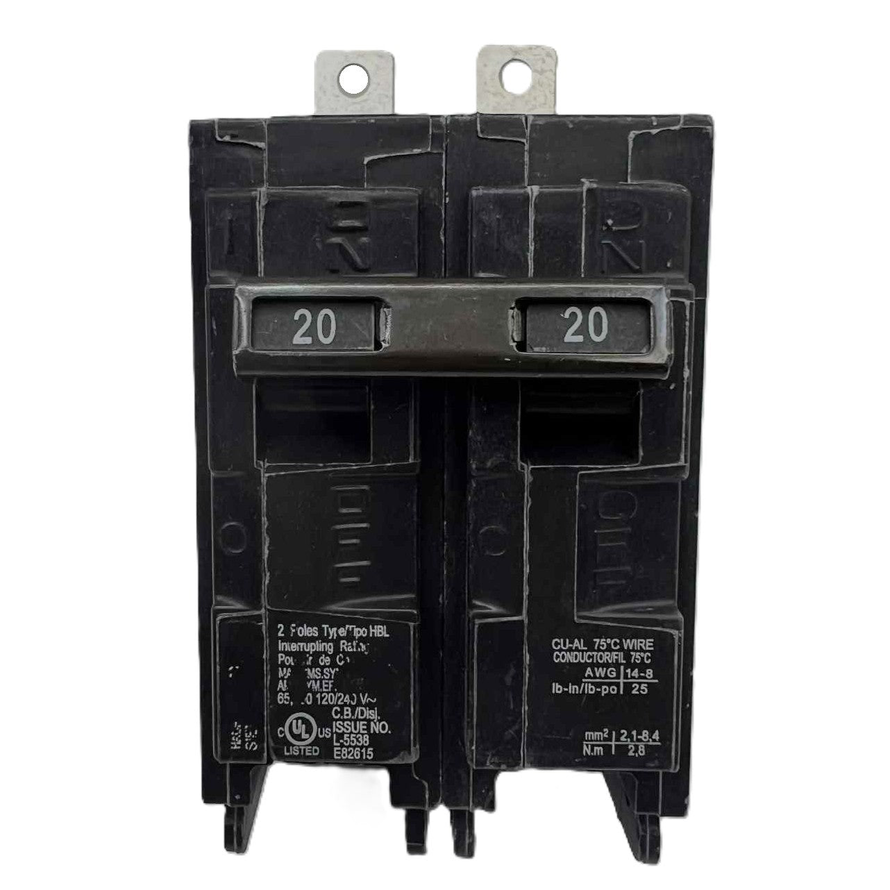 Siemens Type HBL 20 Amp, 22kA, Bolt-On Circuit Breaker