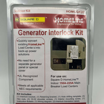 Square D Homeline Generator Interlock Indoor Kit