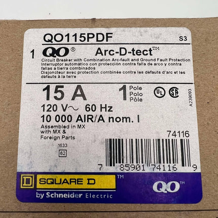 Square D QO115PDF - 15 Amp Dual Function Circuit Breaker