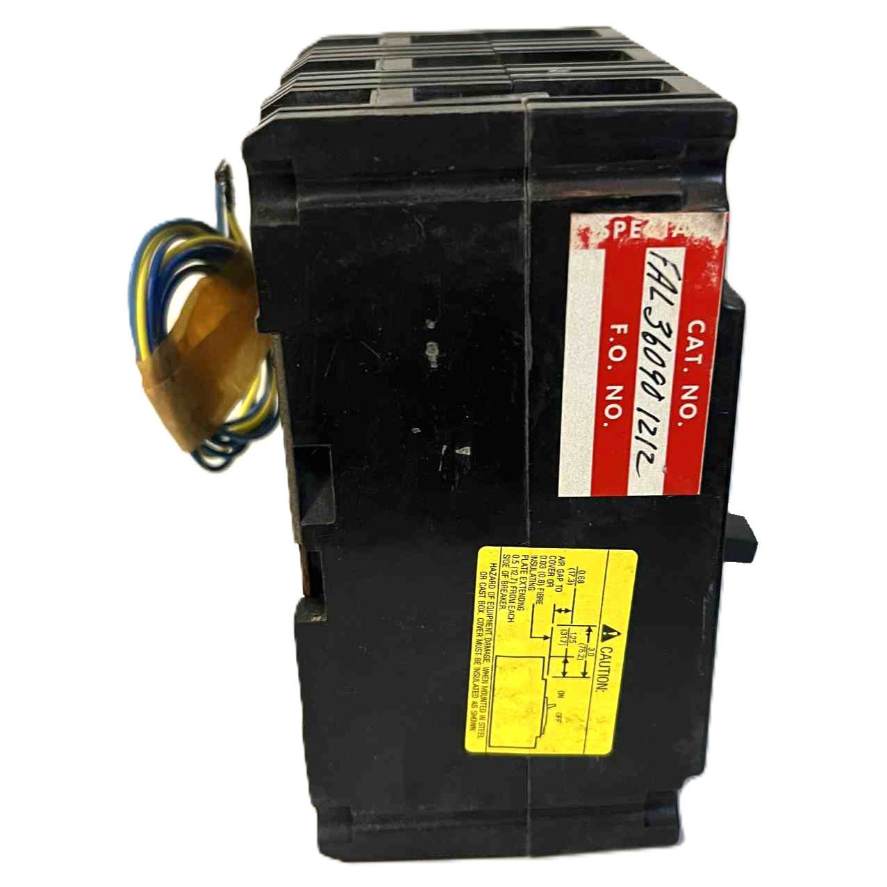 Square D FAL 3 Pole, 90 Amp, 600 Volt Breaker with Aux Switch