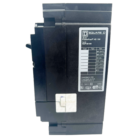 Electrical circuit breaker with Square D label on a white background