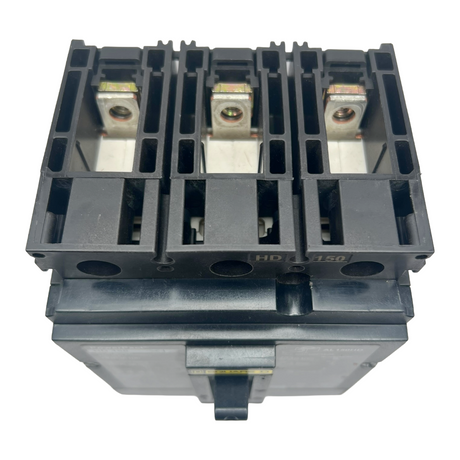 Electrical component with metallic and black parts on a white background