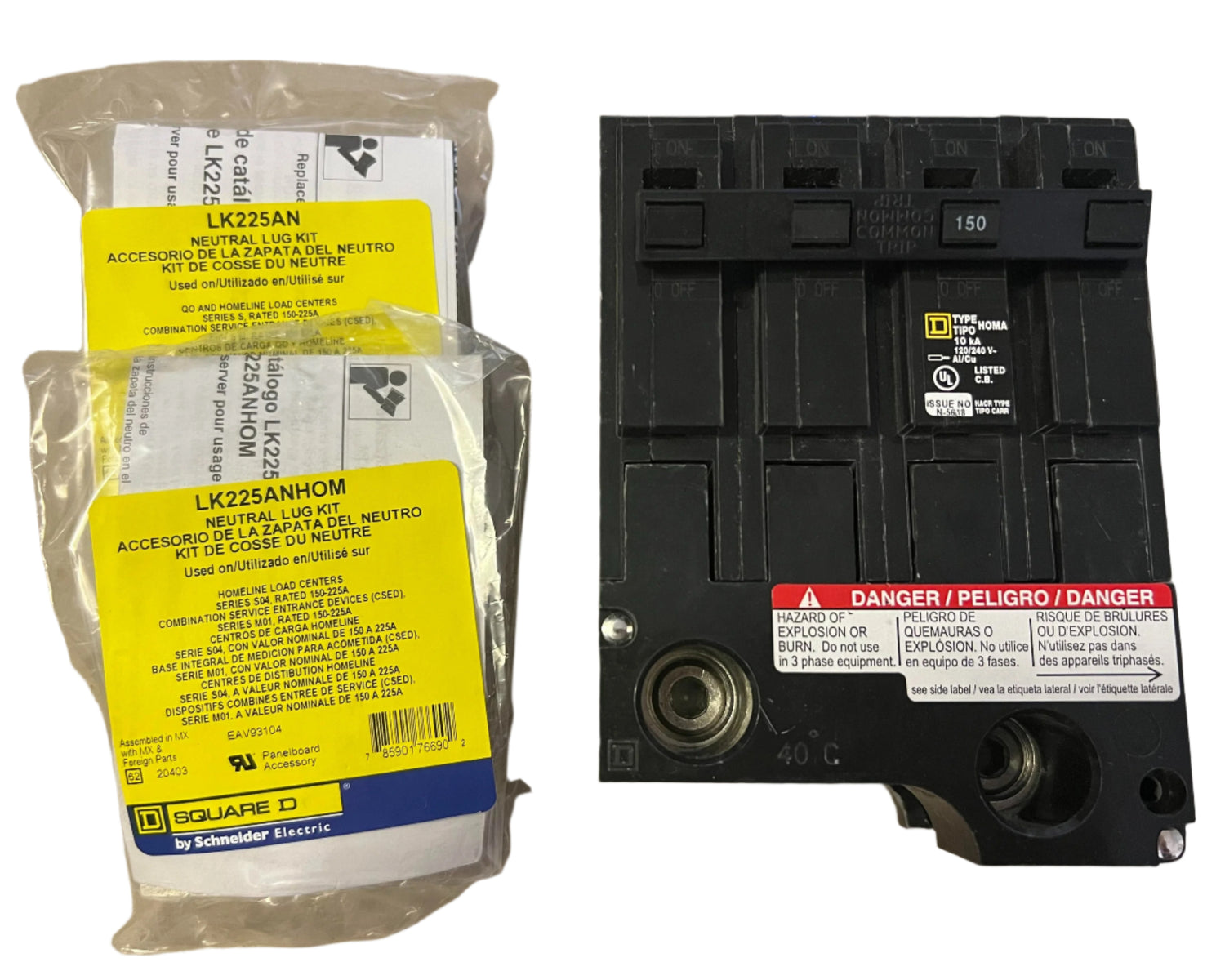 Square D HOM2150BB - 150 Amp Plug-In Branch Circuit Breaker