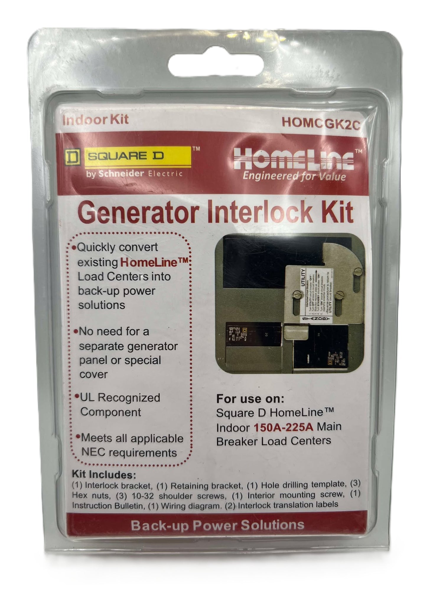 Square D Homeline Generator Interlock Indoor Kit