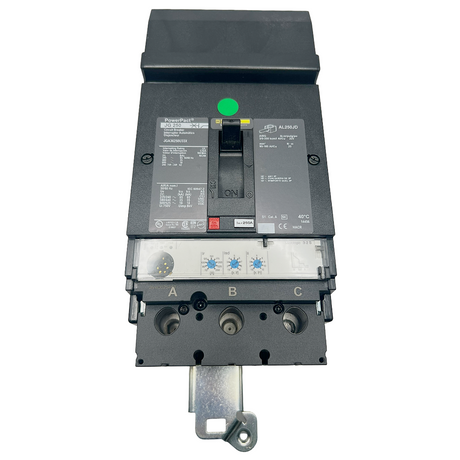 Electrical circuit breaker on a white background