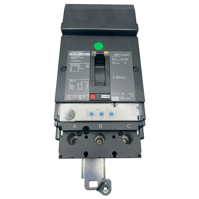 Electrical circuit breaker on a white background