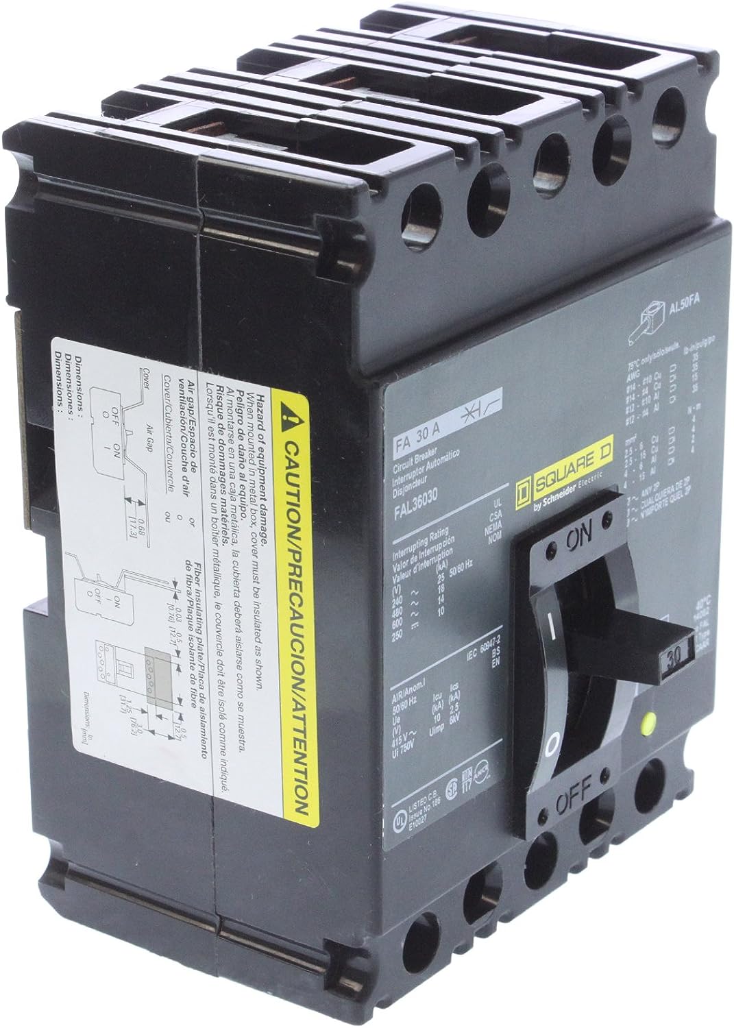 Square D FAL 3 Pole, 30 Amp, 600 Volt Circuit Breaker