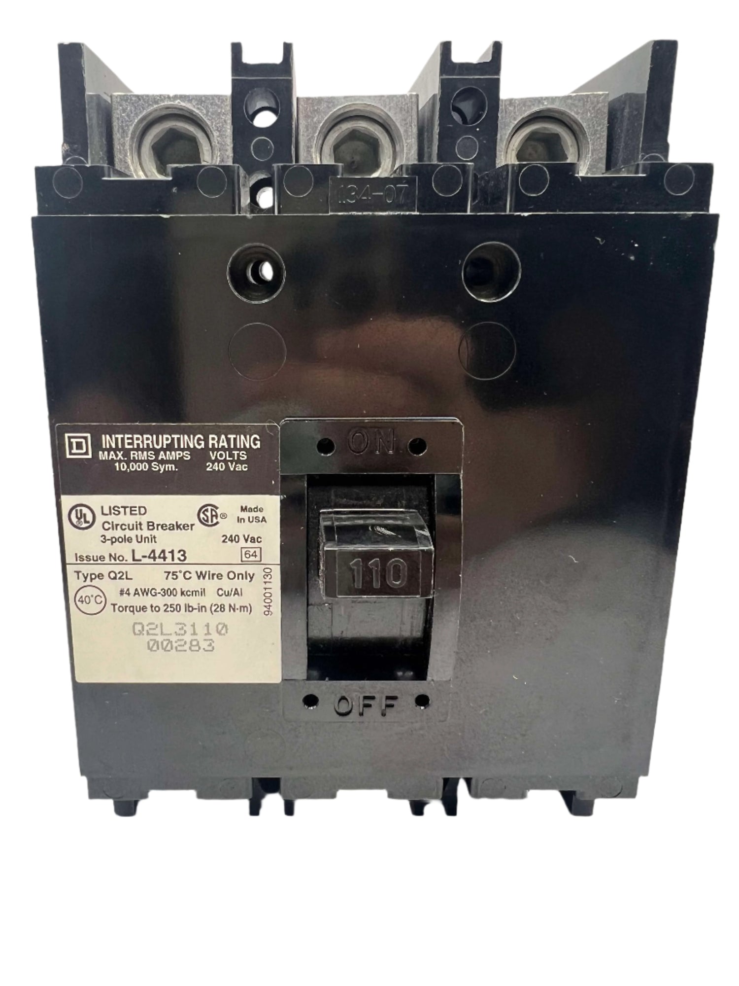 Square D Q2L3110 - 110 Amp Circuit Breaker