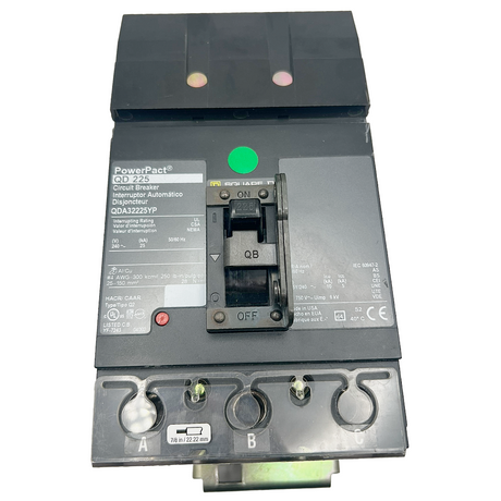 Electrical circuit breaker with PowerPact branding on a white background