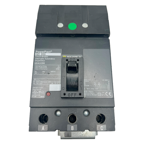 Circuit breaker with PowerPact branding on a white background