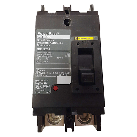 Circuit breaker with PowerPact branding on a white background