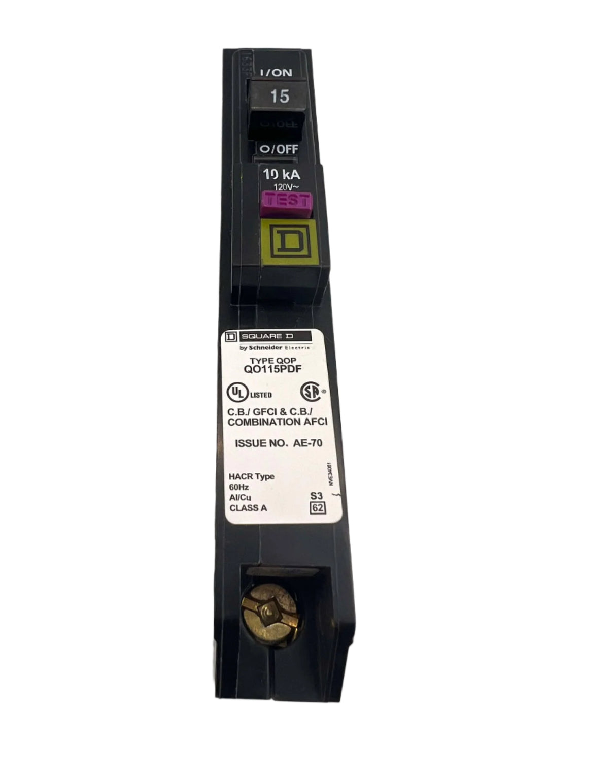 Square D QO115PDF - 15 Amp Dual Function Circuit Breaker