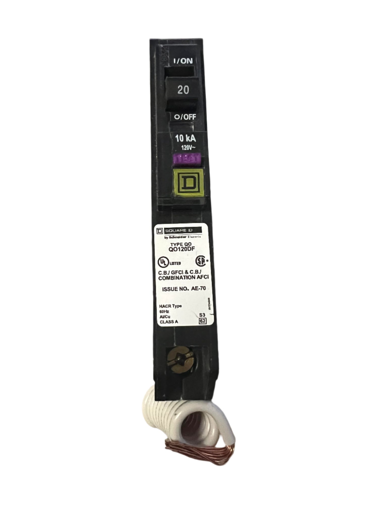 Square D QO120DF - 20 Amp Dual Function Circuit Breaker