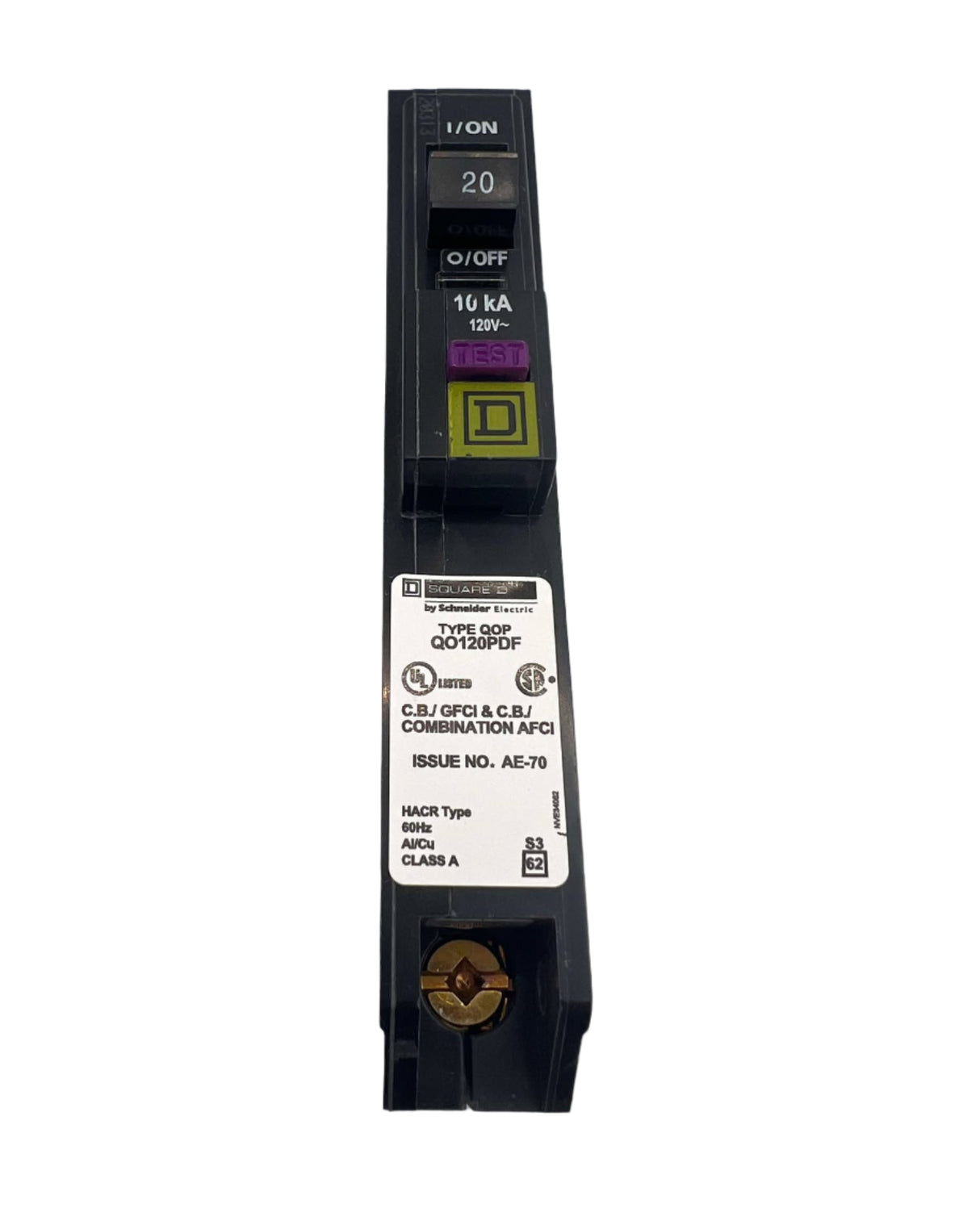 Square D QO120PDF - 20 Amp Dual Function Circuit Breaker