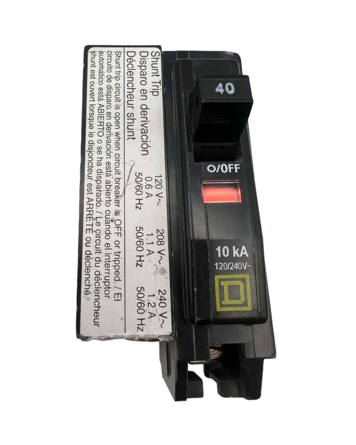 Square D QO1401021 - 40 Amp Circuit Breaker With Shunt Trip