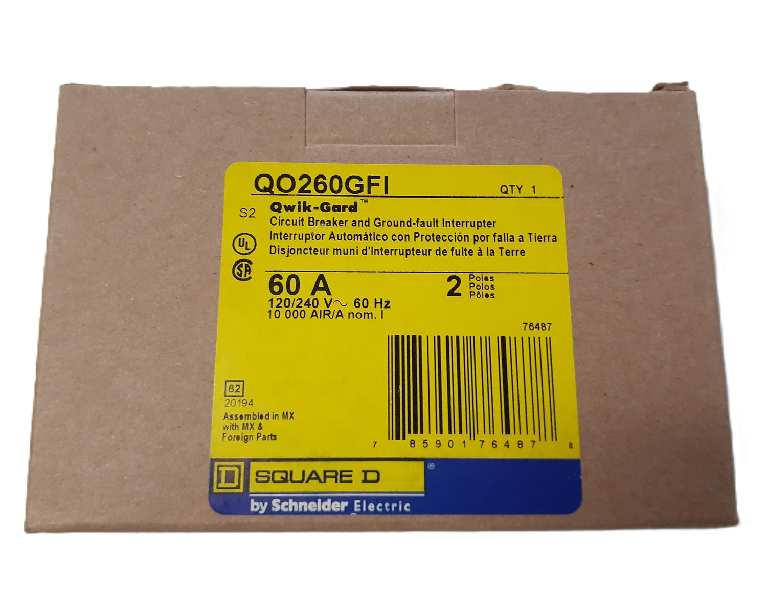 Square D QO260GFI - 60 Amp GFCI Circuit Breaker