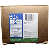 Cardboard box with a label detailing product specifications on a white background