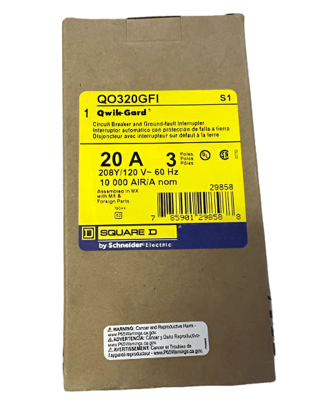 Square D QO320GFI - 20 Amp GFCI Circuit Breaker