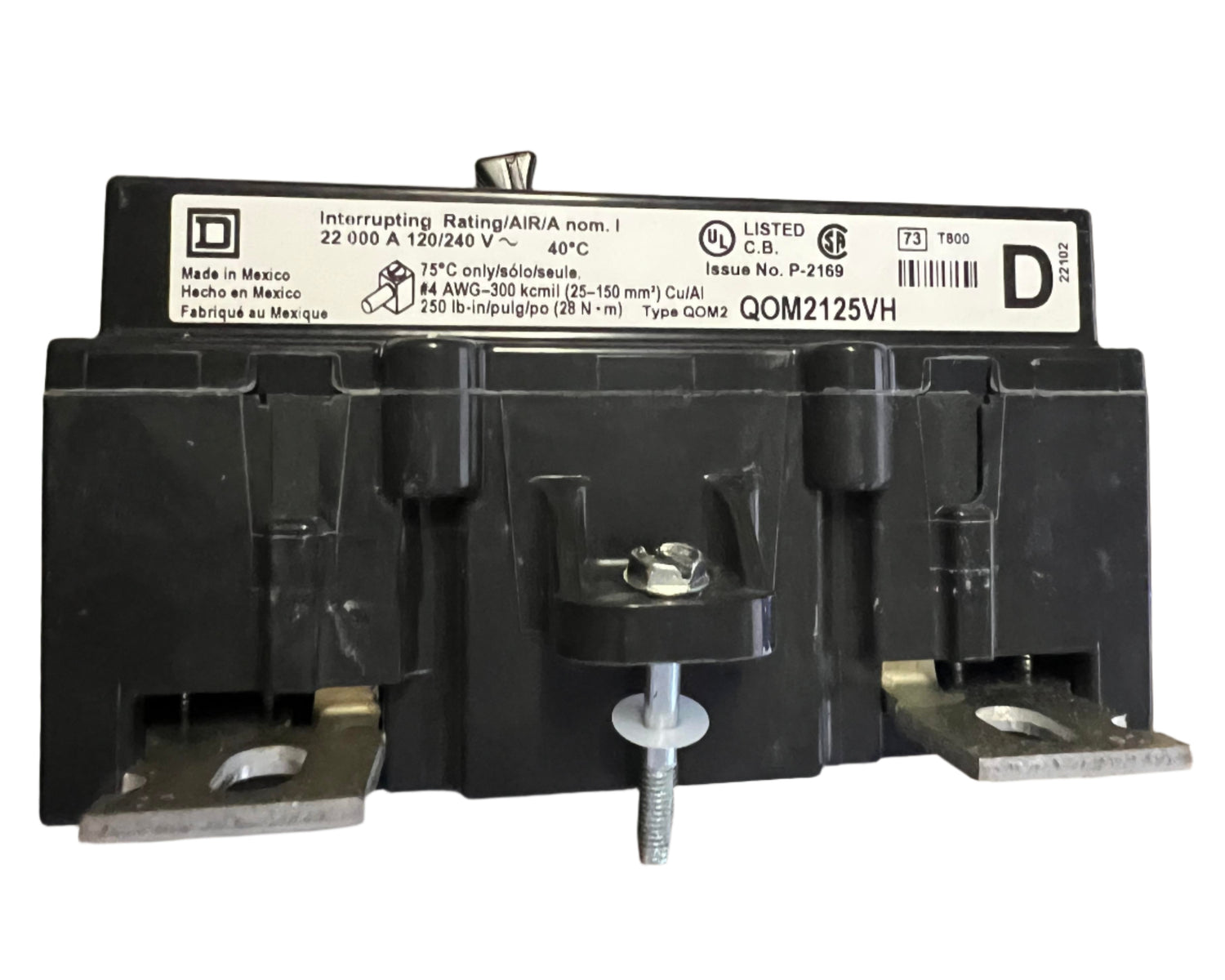 Square D QOM2125VH - 125 Amp Bolt-On Main Circuit Breaker