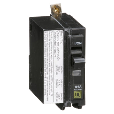 Square D QO 15 Amp, 1 Pole, Bolt-On Circuit Breaker With Shunt Trip