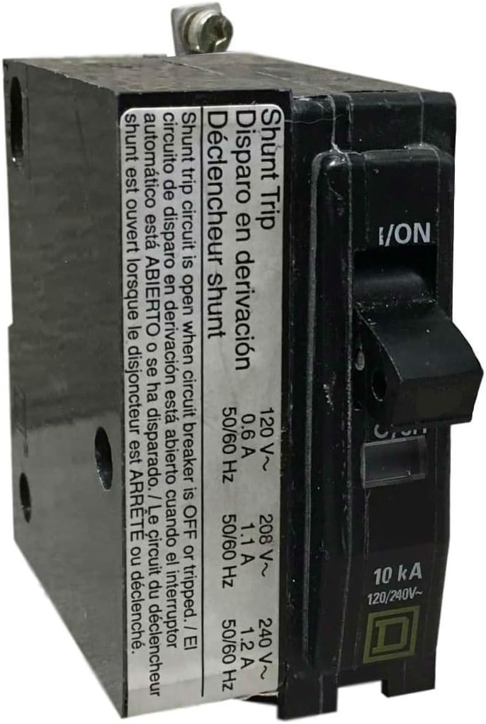 Square D QO 15 Amp, 2 Pole, Bolt-On Circuit Breaker With Shunt Trip