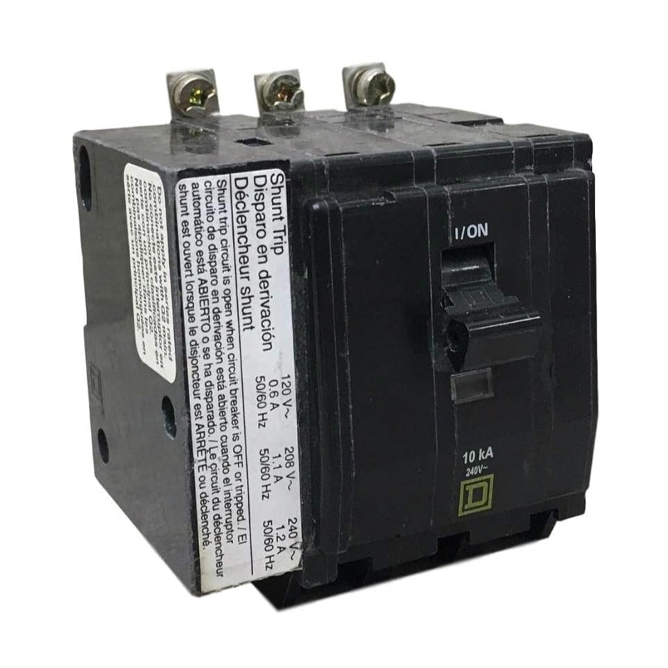 Square D QO 25 Amp, 3 Pole, Bolt-On Circuit Breaker With Shunt Trip