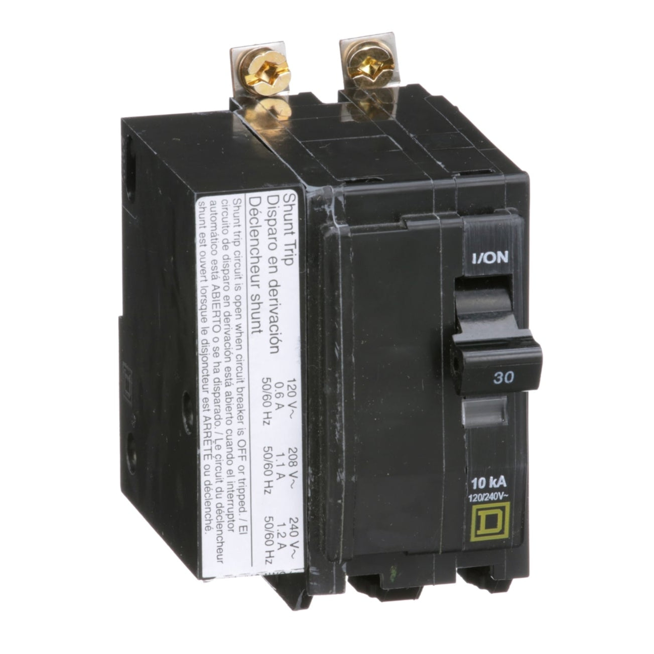 Square D QO 30 Amp, 2 Pole, Bolt-On Circuit Breaker With Shunt Trip