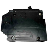 Black GE circuit breaker on a white background