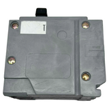 Gray electrical breaker on a white background