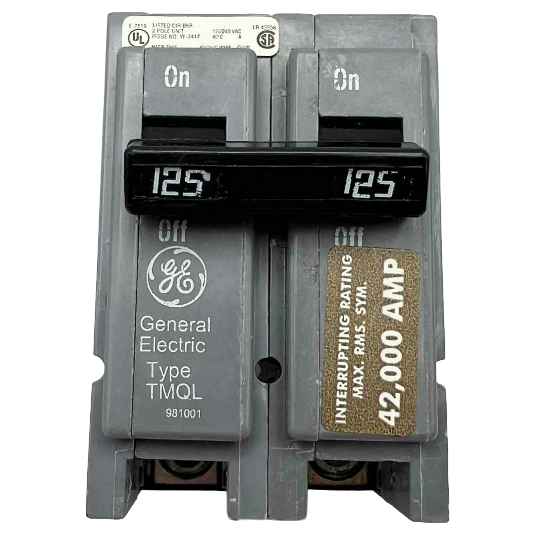 General Electric circuit breaker on a white background