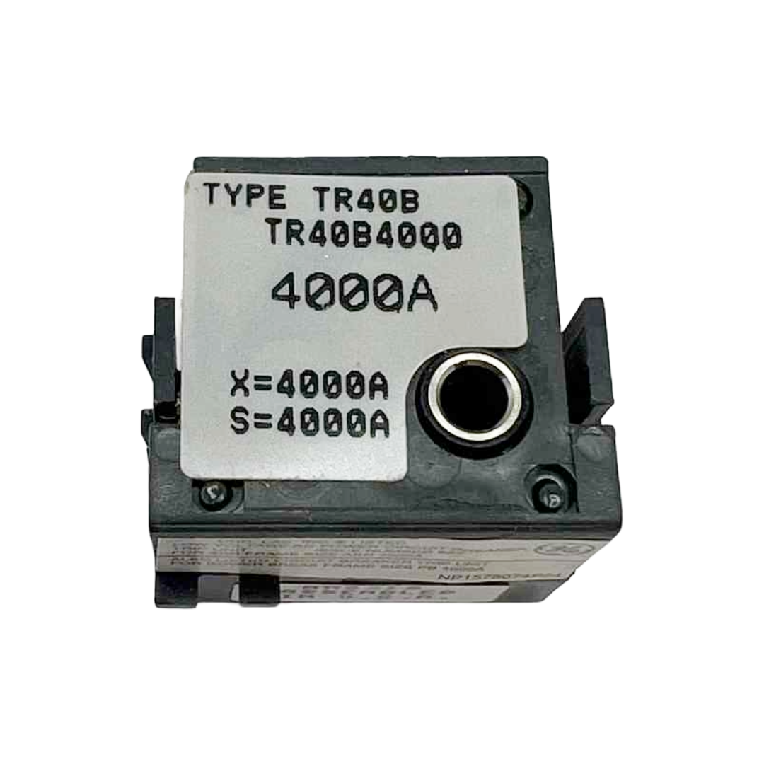 Electrical component with 'TYPE TR40B' and '4000A' markings on a white background