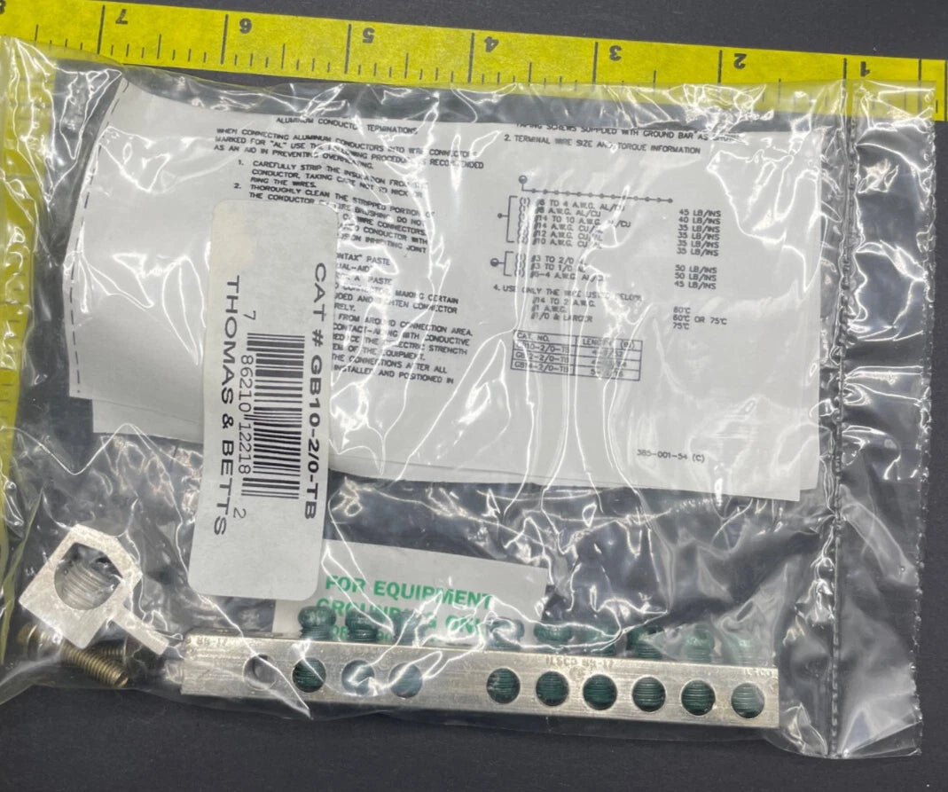 Thomas & Betts Equipment Ground Bar, 10 Spaces