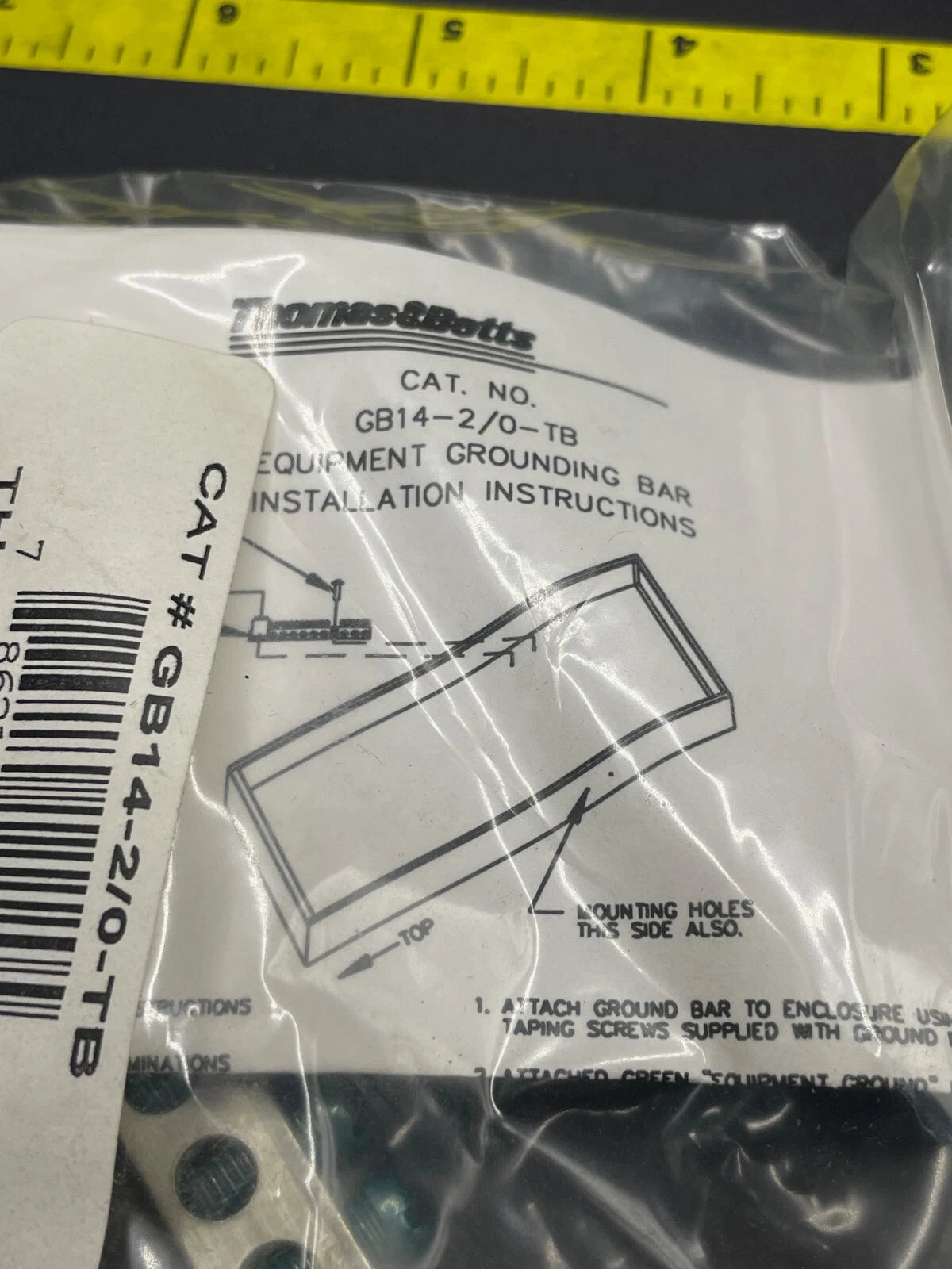 Thomas & Betts Equipment Ground Bar, 12 Spaces