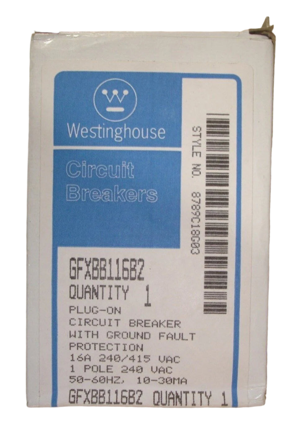 Westinghouse GFXBB116B2 - 16 Amp GFI Circuit Breaker