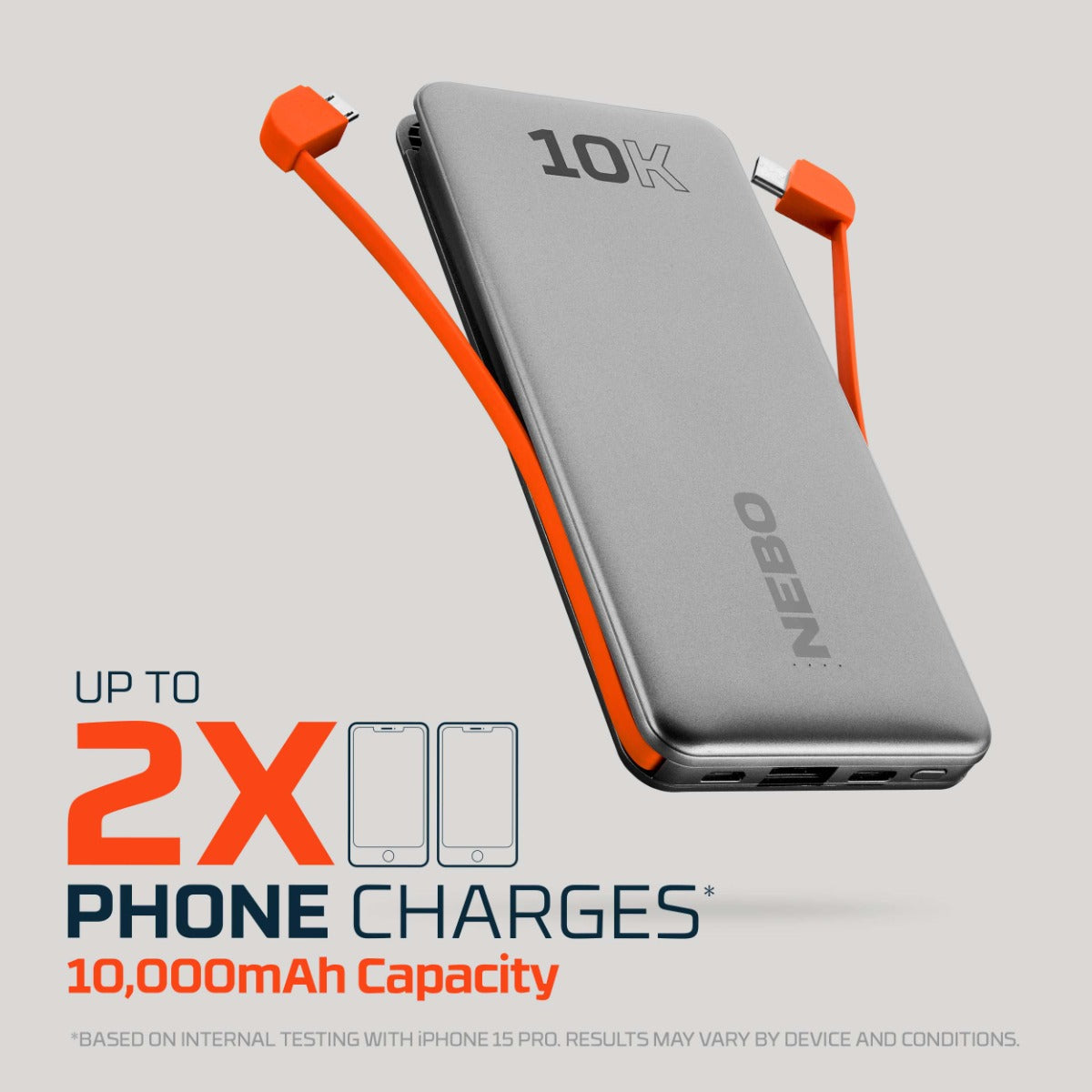 NEBO 10K Power Bank IC - Charge 2 Devices at Once
