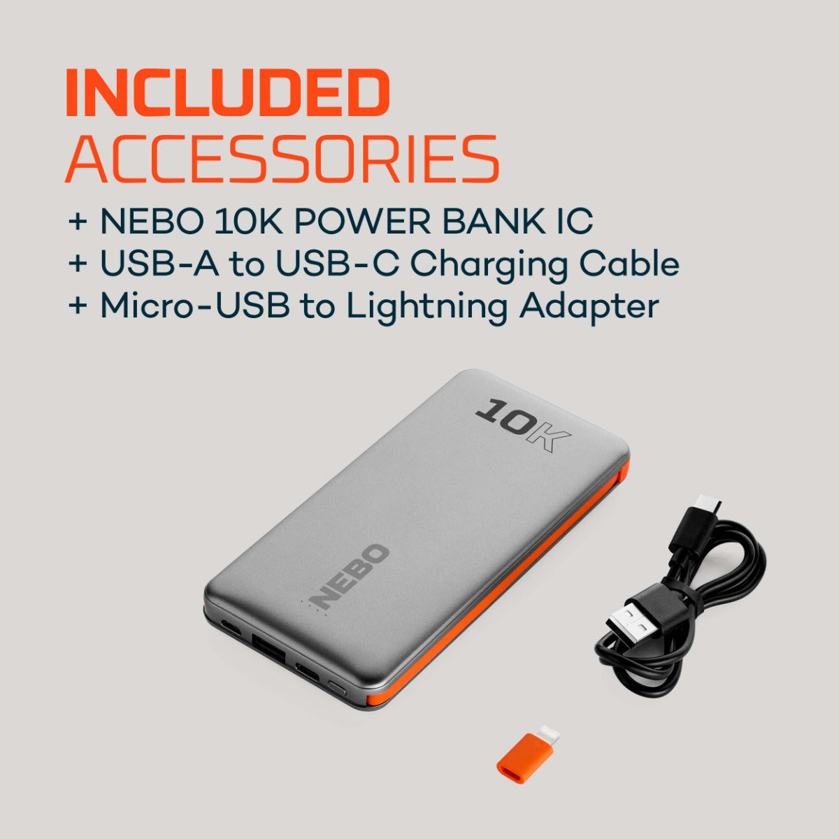 NEBO 10K Power Bank IC - Charge 2 Devices at Once
