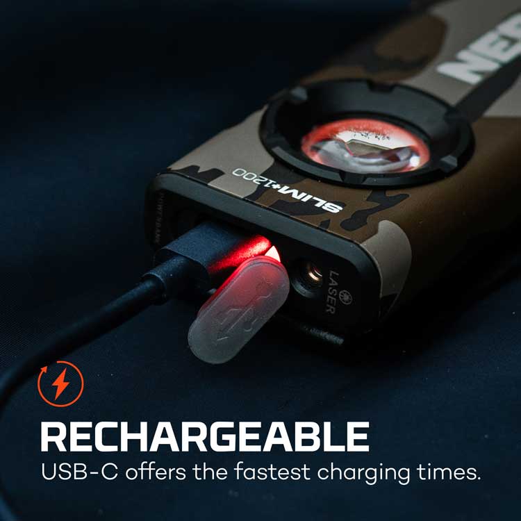 NEBO & Mossy Oak Bottomland Slim+ 1200 Rechargeable Pocket Light with Power Bank and Red Laser Pointer