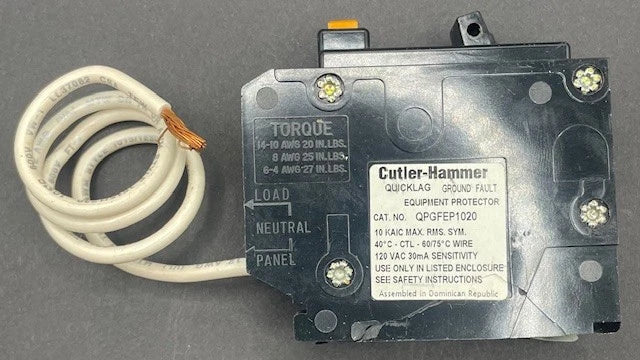 Share QPGFEP1020 Cutler Hammer Eaton, 1 Pole Equipment Protection Breaker 20 Amp