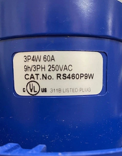 RS460P9W, 60A, 3P4W, 3 Phase 250VAC, Russellstoll