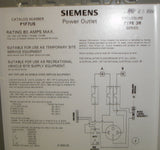 NEW Siemens P1F7US Outdoor Power outlet box 20 & 50 Amp GFI Receptacles